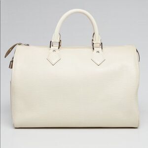 LOUIS VUITTON Ivory Cream Epi Leather Speedy 25 Bag